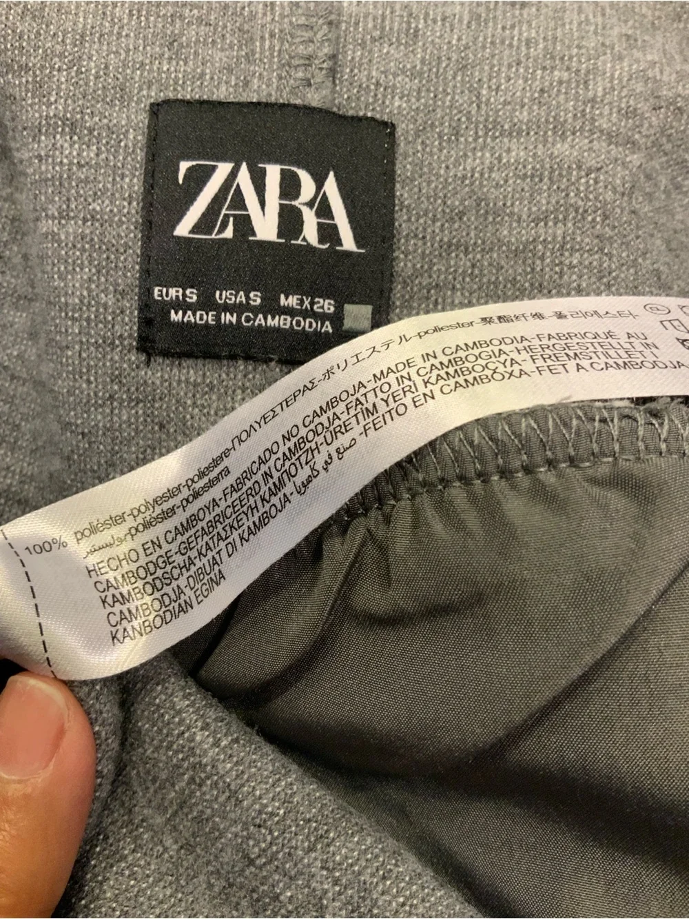 Zara Light Gray Open-Front Trench Coat